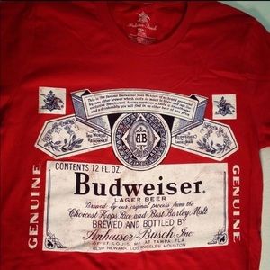 Budweiser Beer Men's Red T-Shirt, Small. NWOT